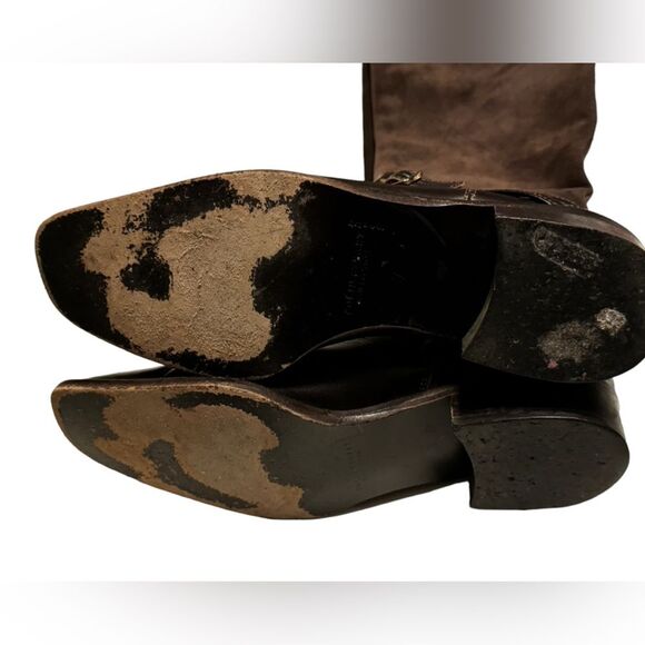 Vintage Colin Stuart Italy Black Brown Suede Equestrian Boots Women’s 7 - Picture 6 of 10